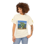 Unisex Heavy Cotton Tee - Dieffenbachia Plant and Sea landscape