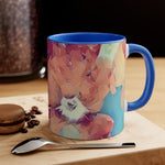 Mug 11oz - Poly Art - Flowers in sky blue and red (Variant 1)