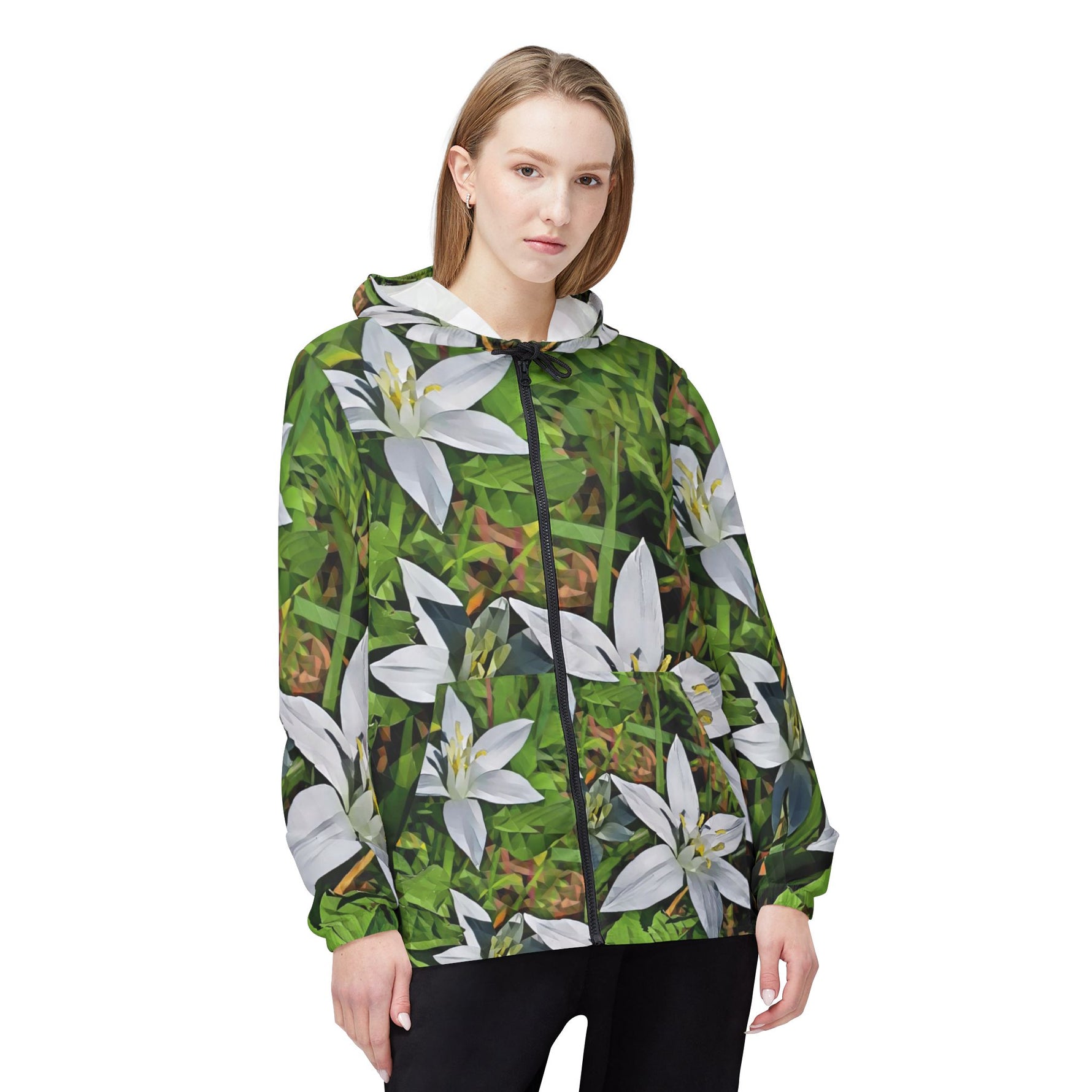 Windbreaker Jacket - Poly Art - Flower of Ornithogalum (Variant 1)