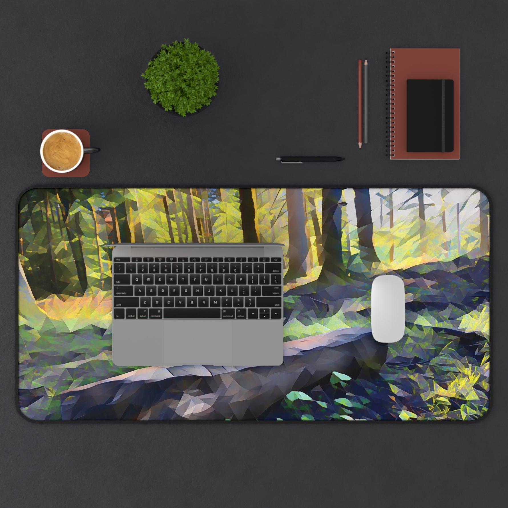 Desk Mat - Poly Art - Forest (Variant 07)