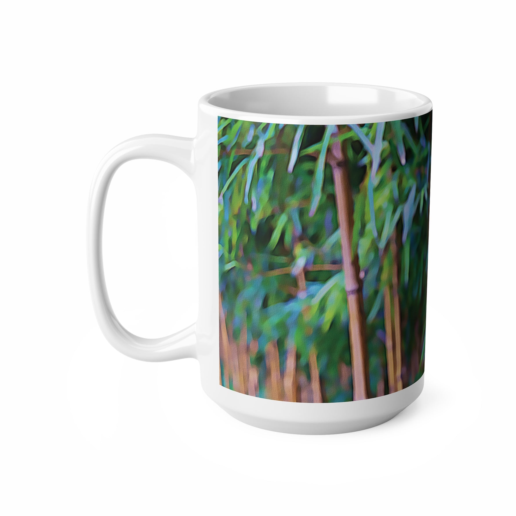 Ceramic White Cup 15oz - Bamboo (Variant 2)