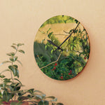 Acrylic Wall Clock - Poly Art - Rosehip plant