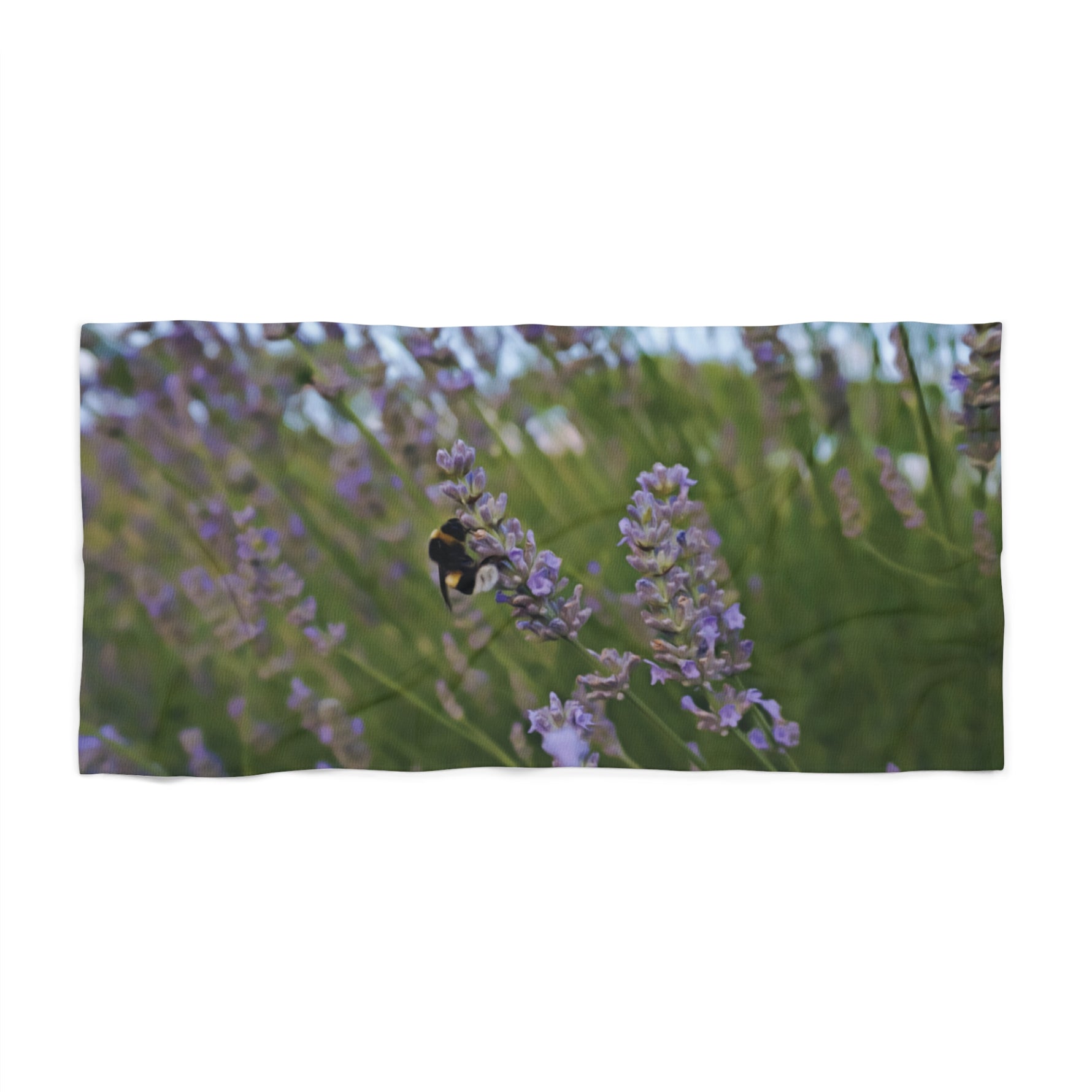 Beach Towel – Flower of Lavender and Bombus (Variant 2)