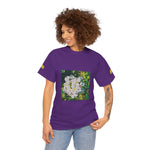Unisex Heavy Cotton Tee - Poly Art - Flower, White