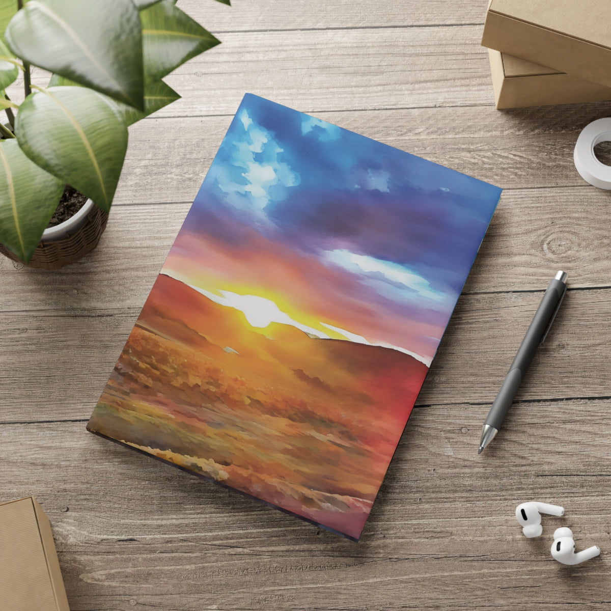 Hardcover Notebook with Puffy Covers - Tuscan Landscape (Variant 2)