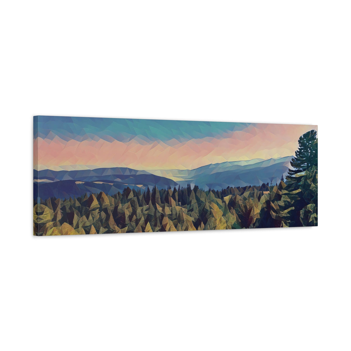 Stretched Matte Canvas - Poly Art - Tuscan Landscape (Variant 1)