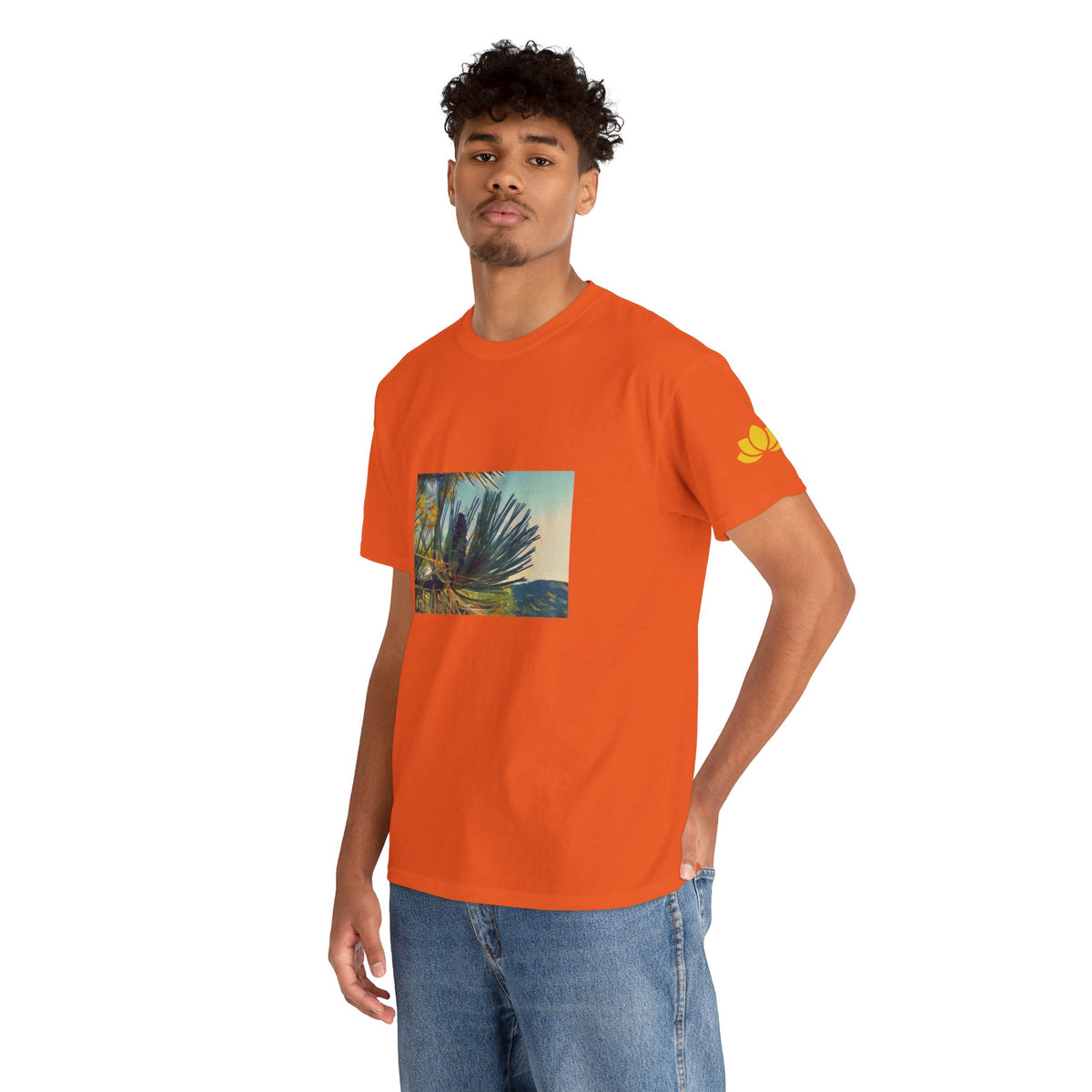 Unisex Heavy Cotton Tee - Poly Art - Fir Pinecone