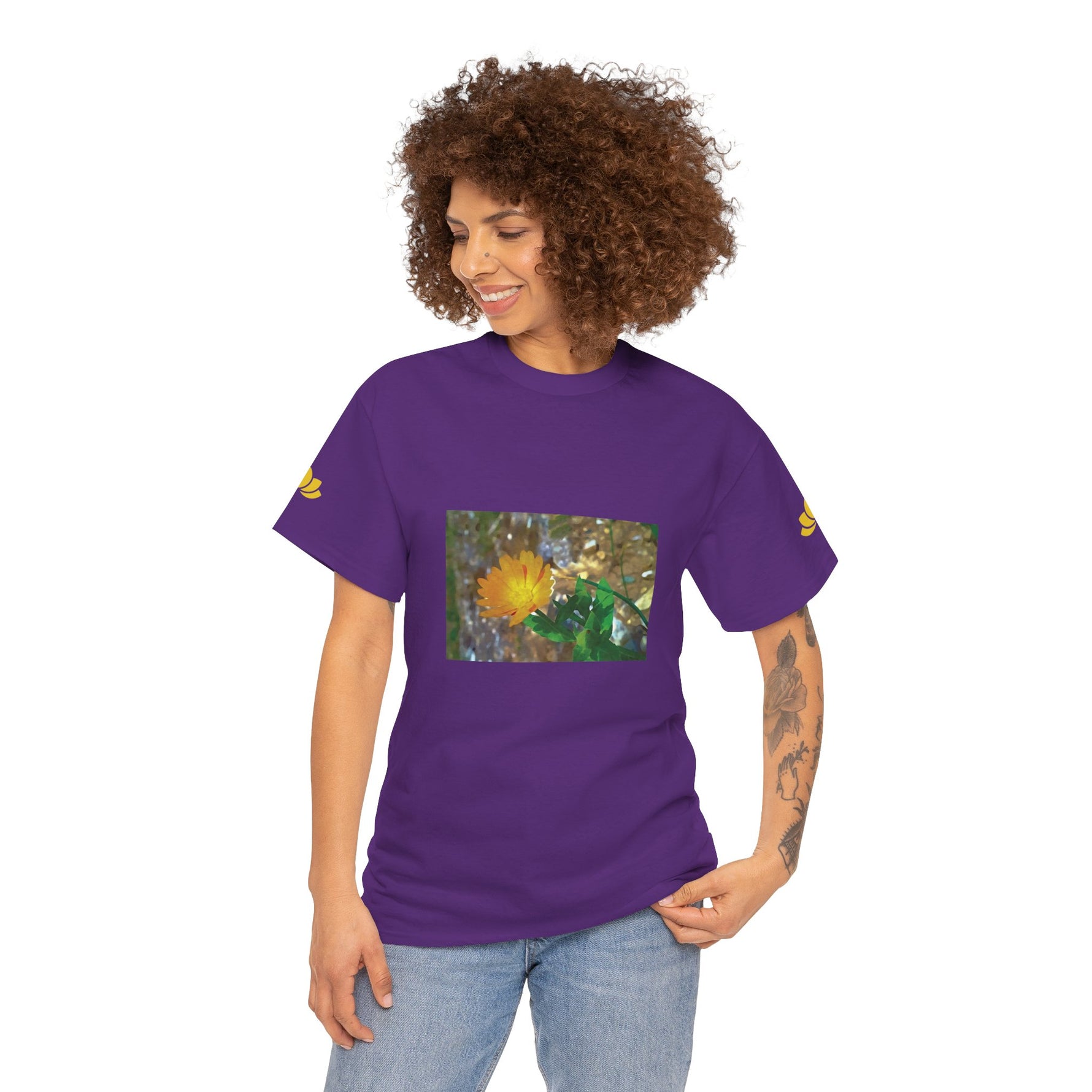 Unisex Heavy Cotton Tee - Flower of Calendula