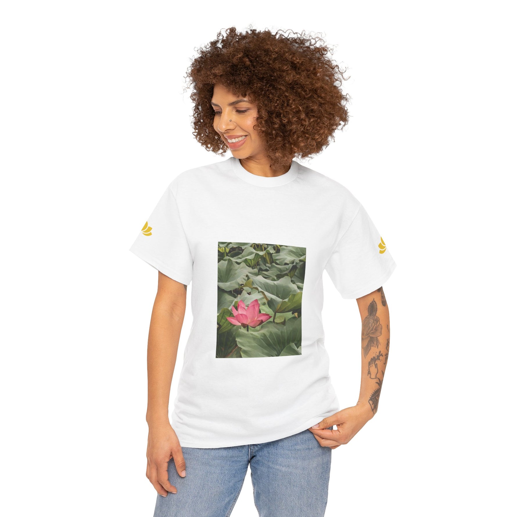 Unisex Heavy Cotton Tee - Poly Art - Flower of Lotus (Variant 1)