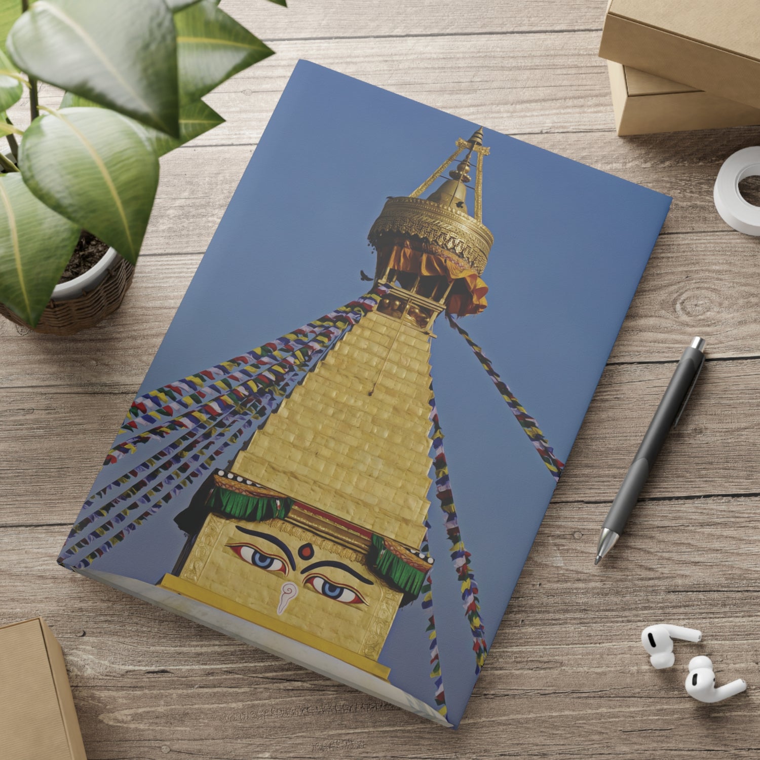 Hardcover Notebook with Puffy Covers - Nepal, Stupa with Buddha's Eyes (Variant 4)