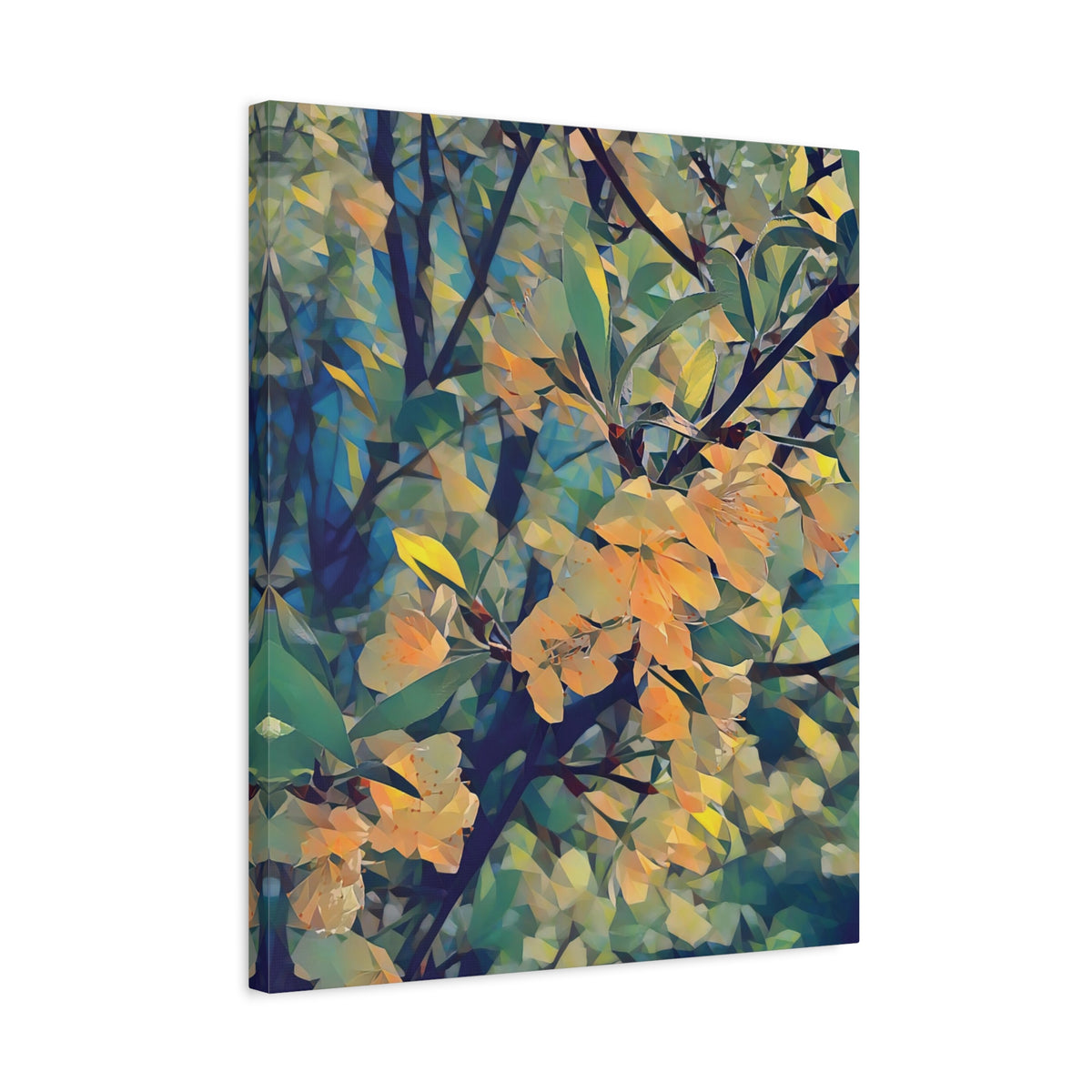 Stretched Matte Canvas - Poly Art - Apple's Tree Flower (Variant 2)