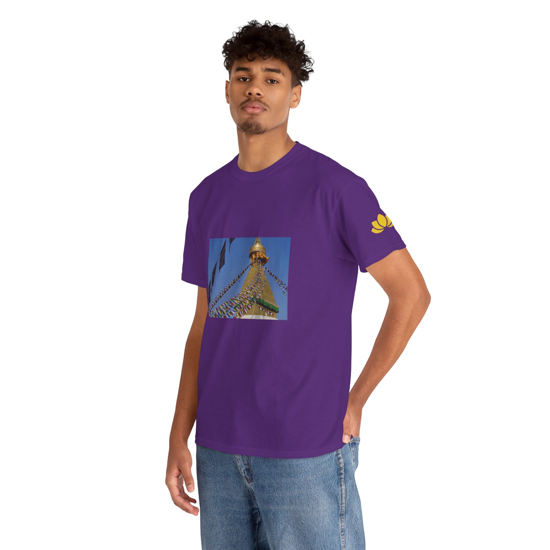 Unisex Heavy Cotton Tee - Nepal, Buddha's Eyes (Variant 2)