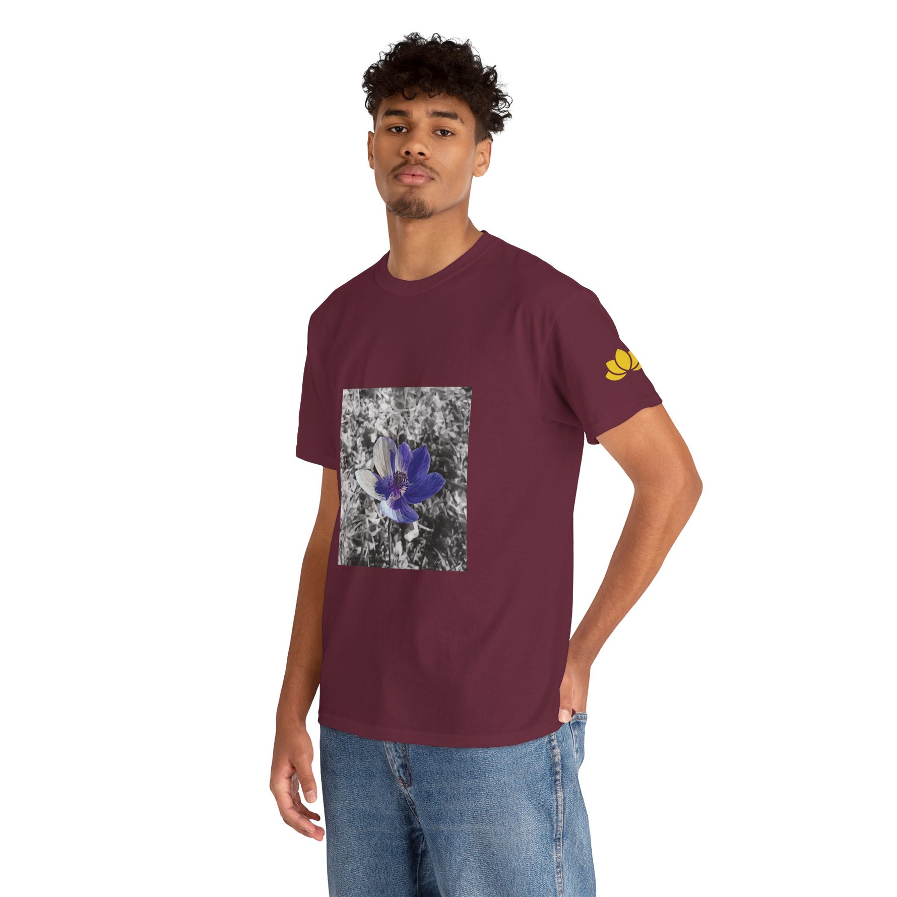 Unisex Heavy Cotton Tee - Poly Art - Flower of Anemone