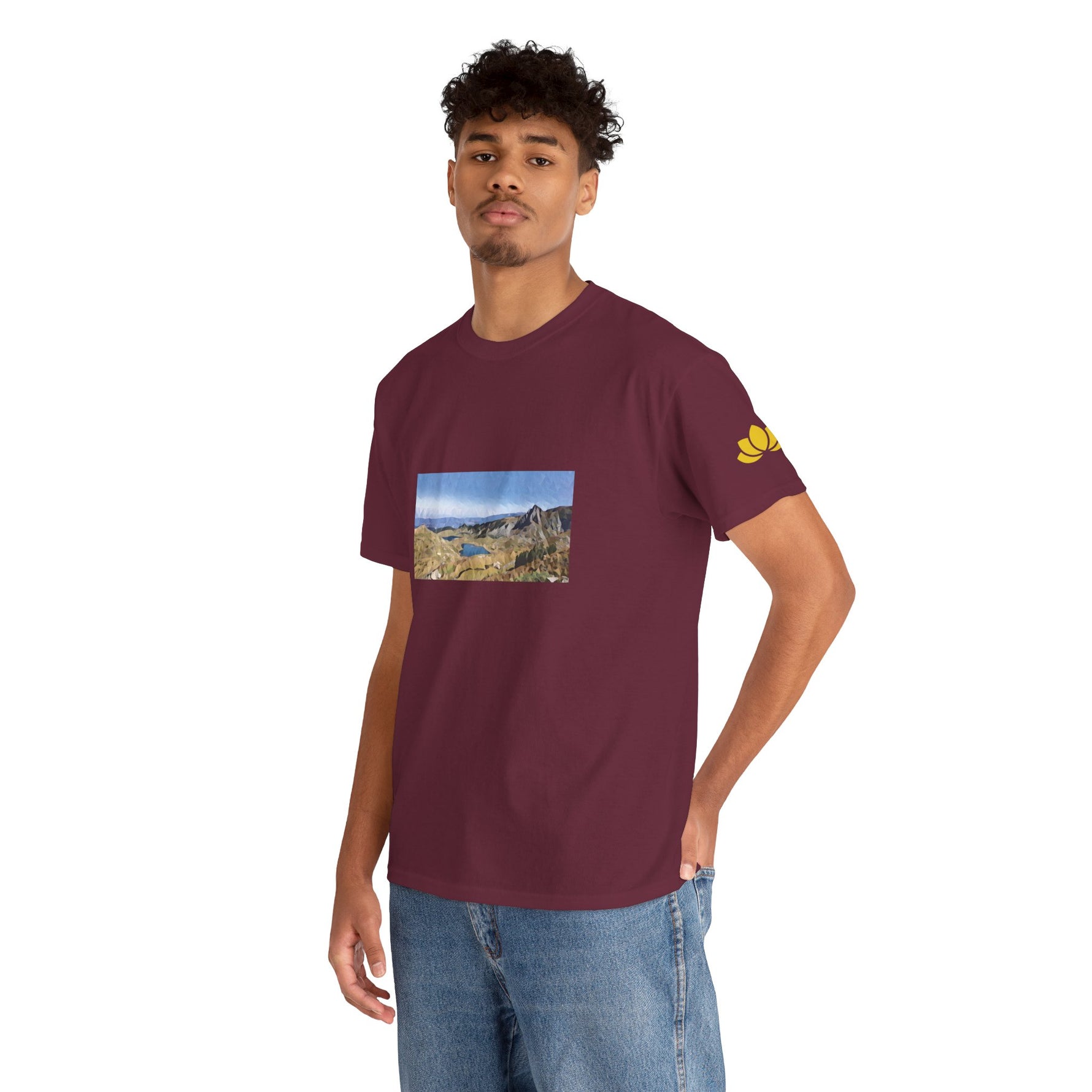 Unisex Heavy Cotton Tee - Poly Art - Rila Lakes