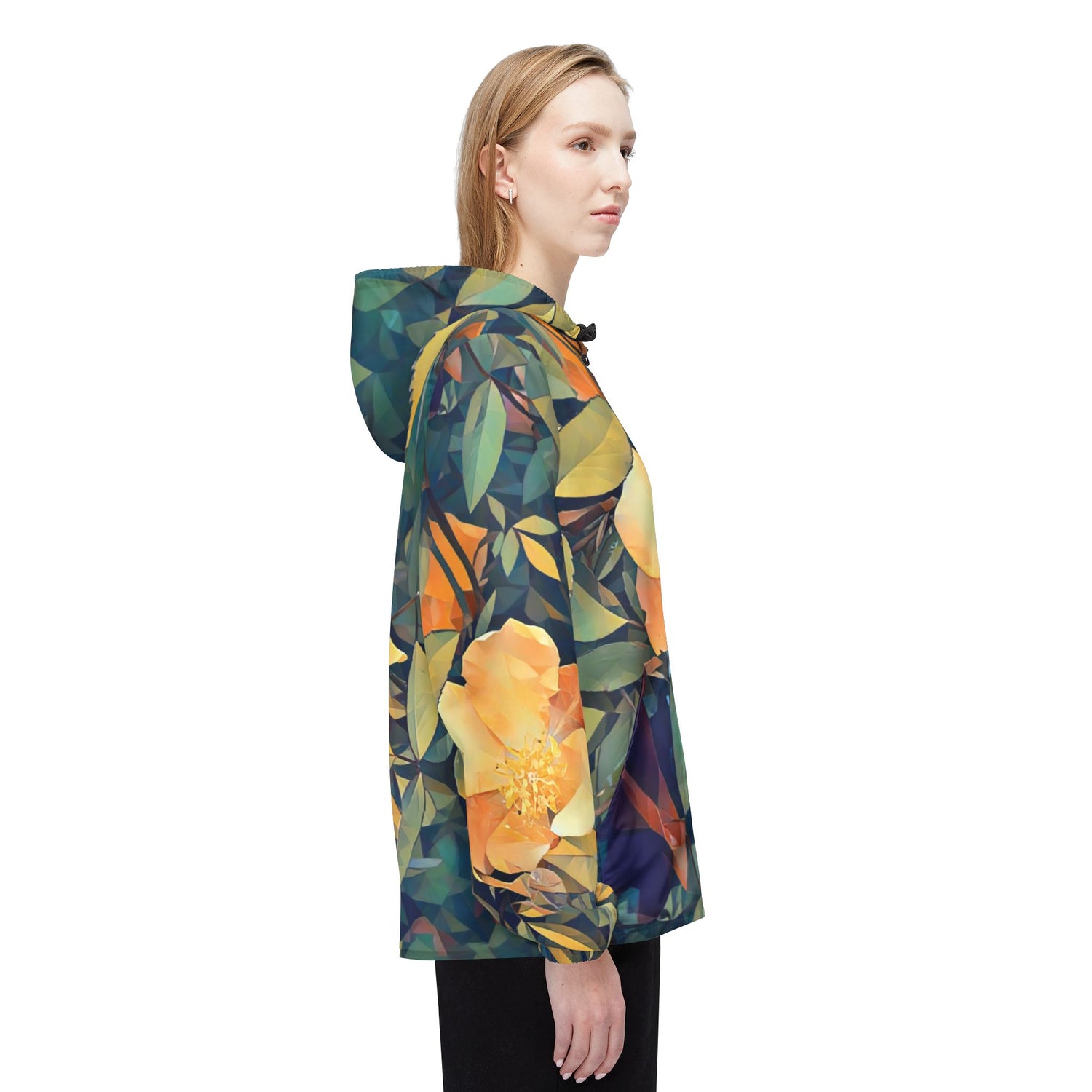 Windbreaker Jacket - Poly Art - Flower of Rose (Variant 2)