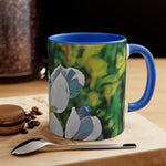 Mug 11oz - Poly Art - Flower, White