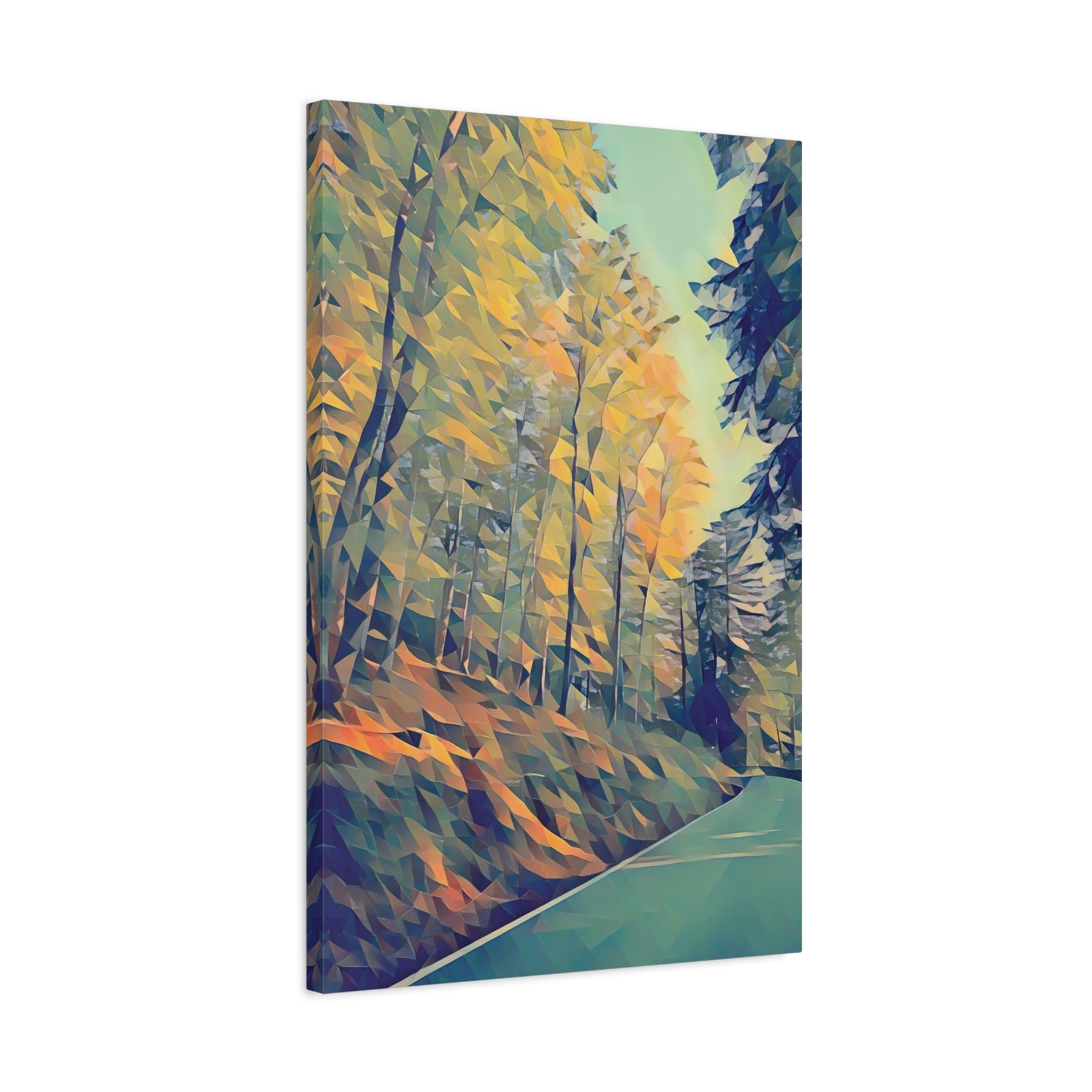 Stretched Matte Canvas - Poly Art - Forest (Variant 02)