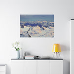 Stretched Matte Canvas - Poly Art - View from Mont Blanc (Variant 1)