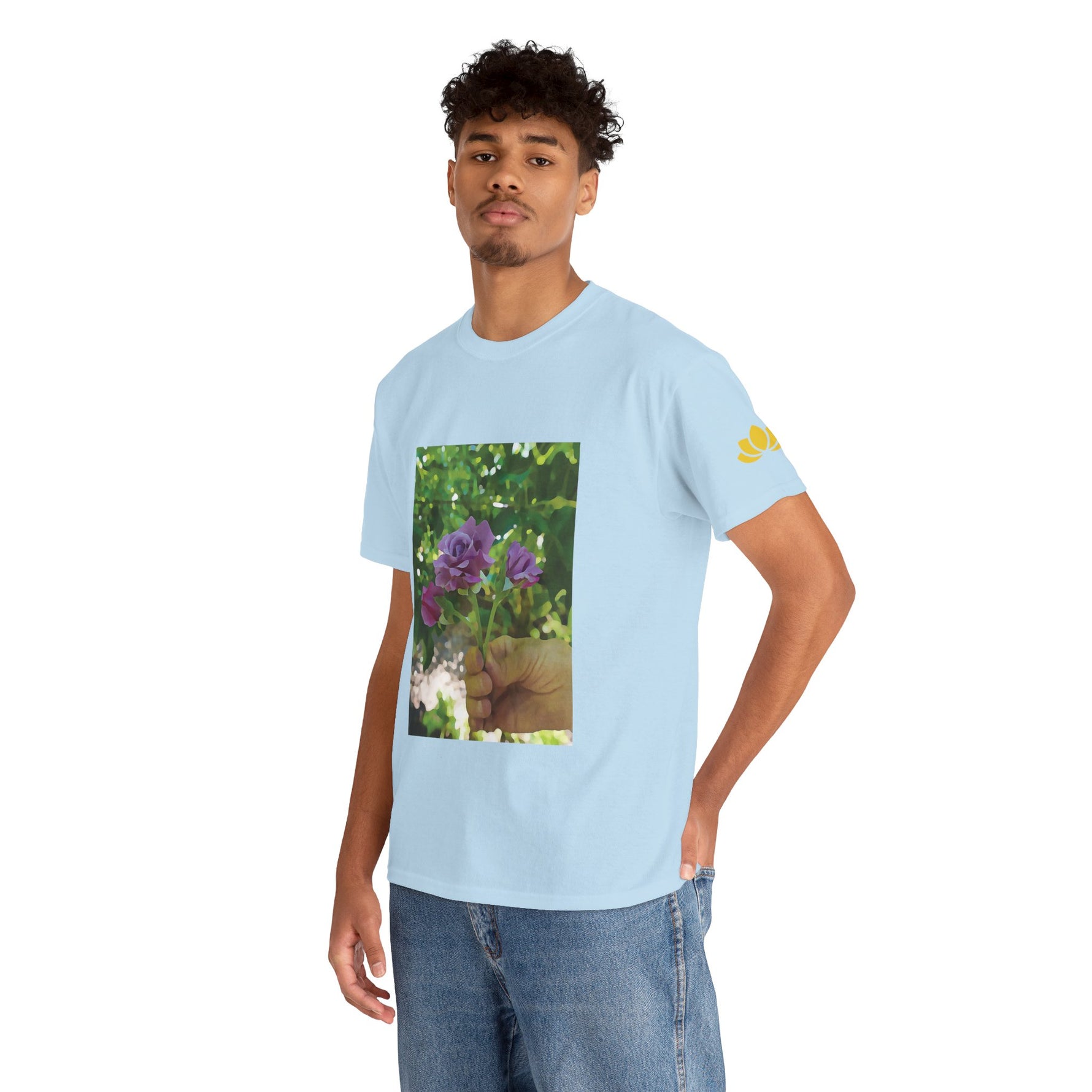 Unisex Heavy Cotton Tee - Flower of Rose, Small Bouquet