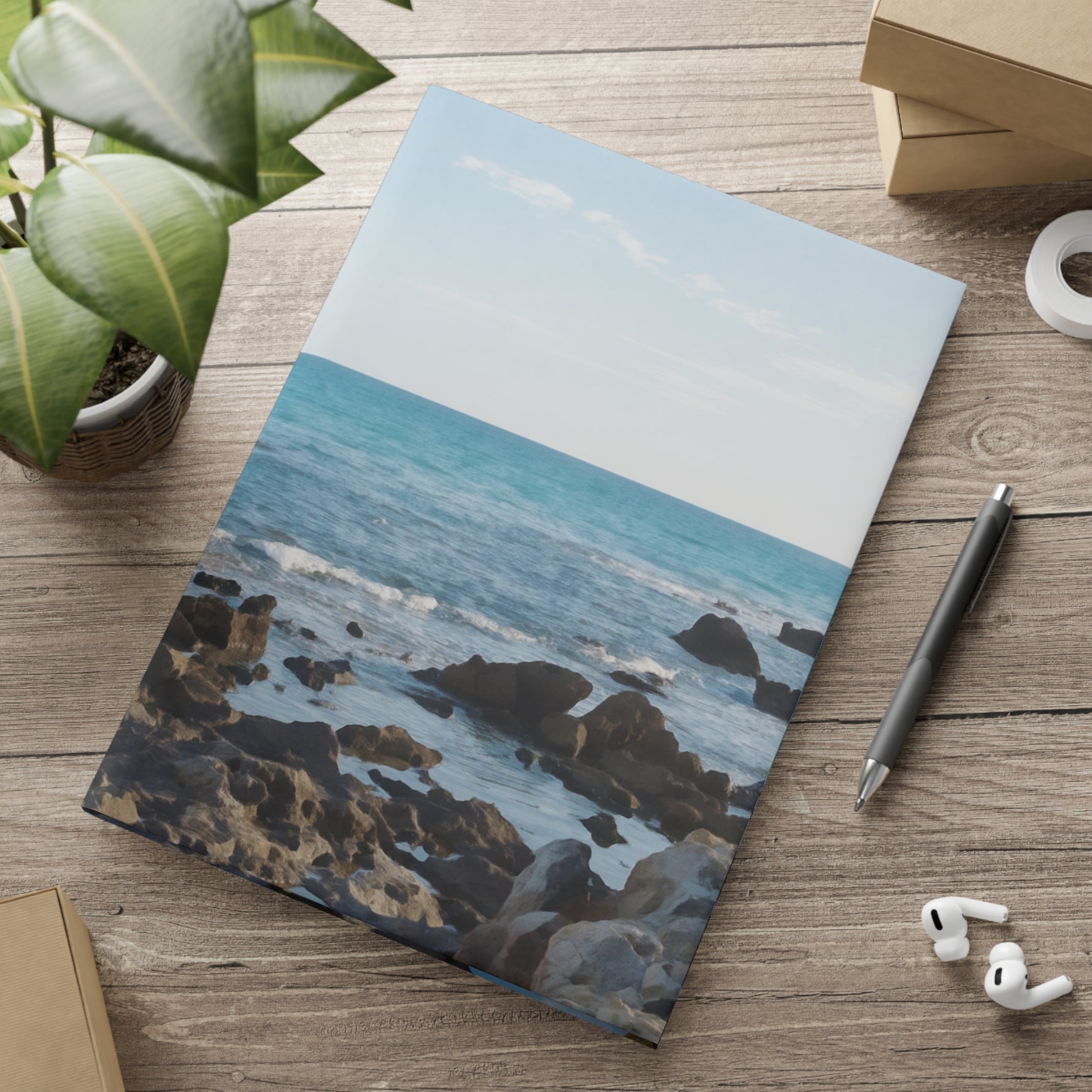Hardcover Notebook with Puffy Covers - Sea Landscape (Variant 04)