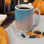 Ceramic White Cup 15oz - Poly Art - Sunset Sky (Variant 1)