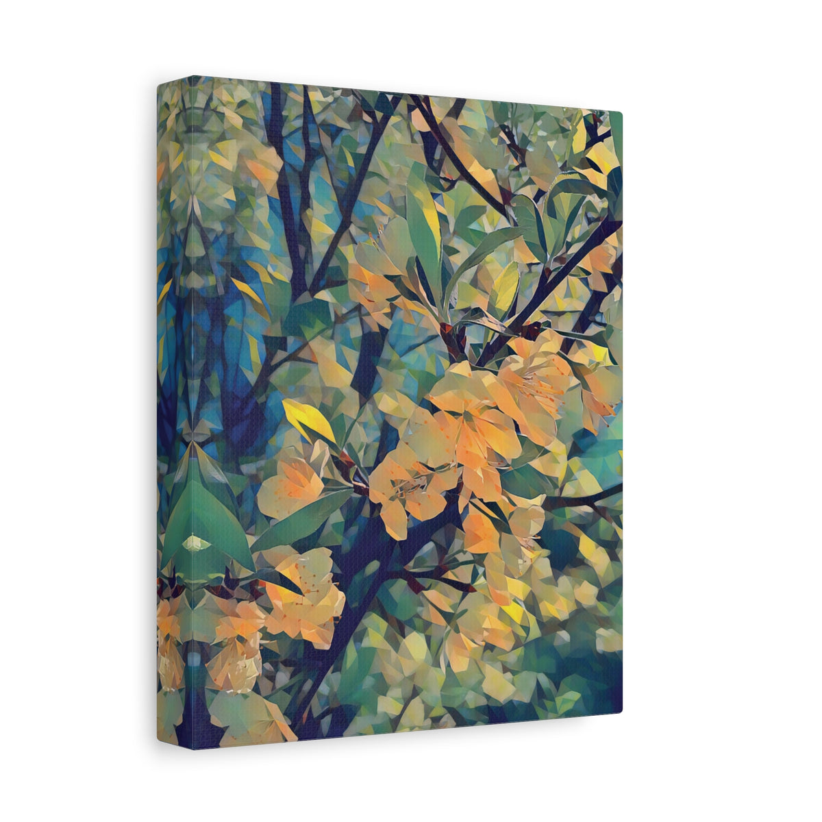 Stretched Matte Canvas - Poly Art - Apple's Tree Flower (Variant 2)