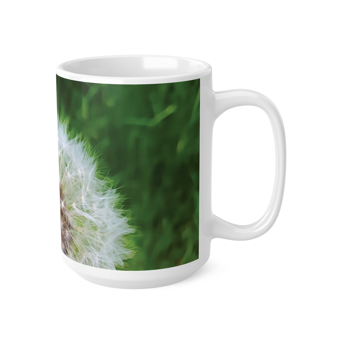 Ceramic White Cup 15oz - Flower of Dandelion