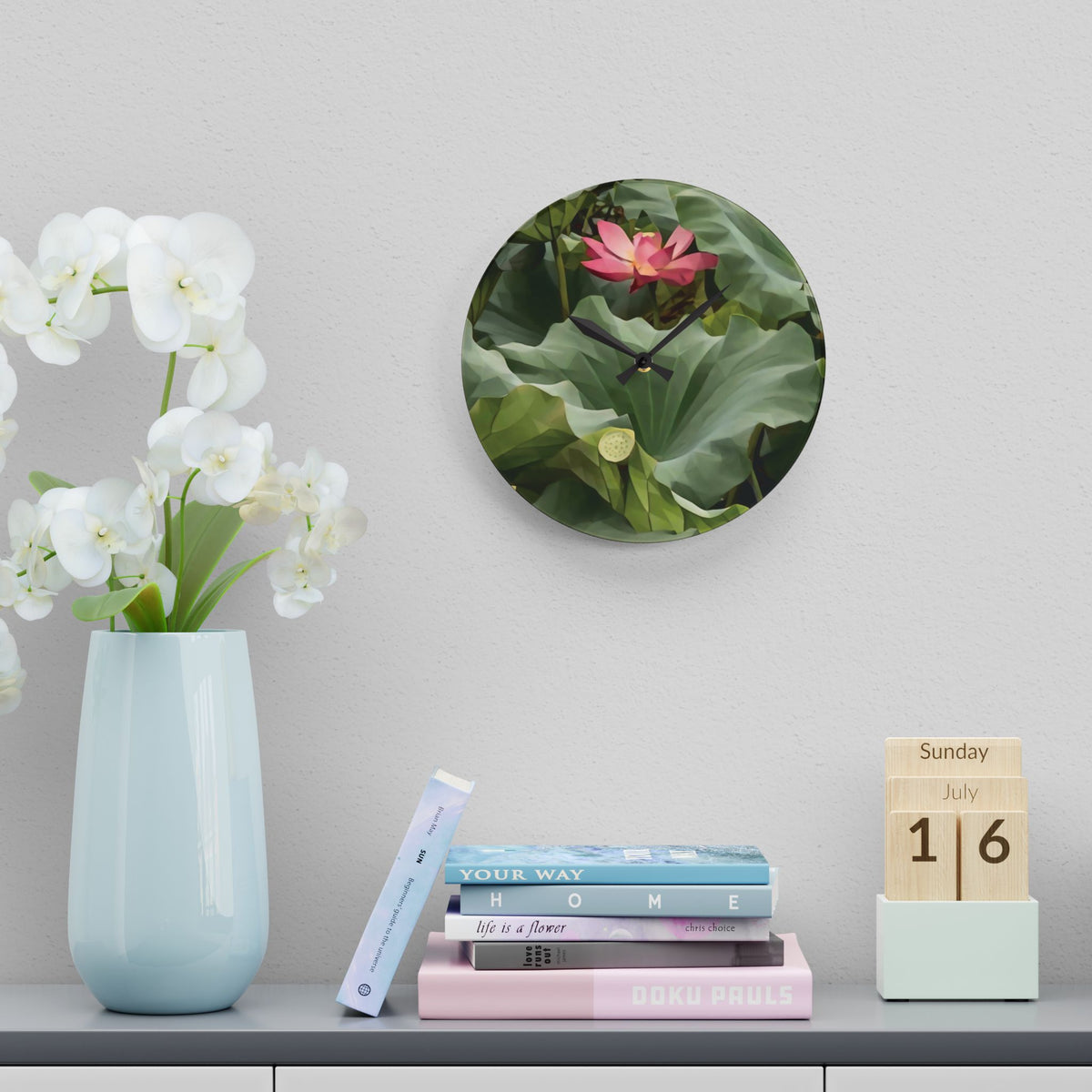 Acrylic Wall Clock - Poly Art - Flower of Lotus (Variant 2)
