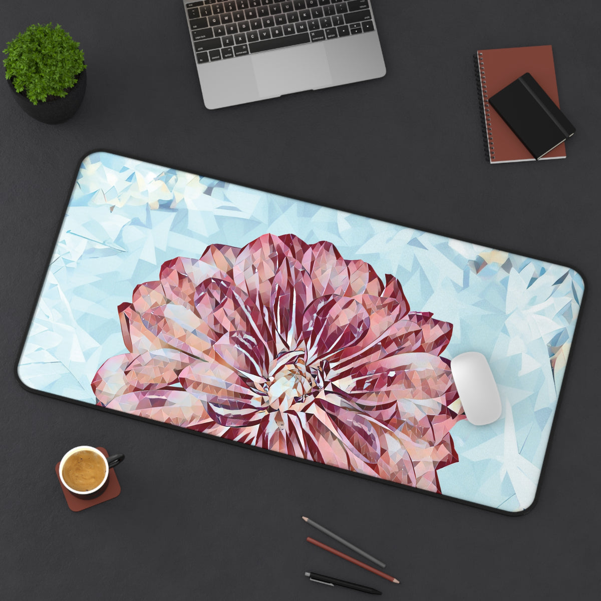 Desk Mat - Poly Art - Flower of Dahlia (Variant 2)