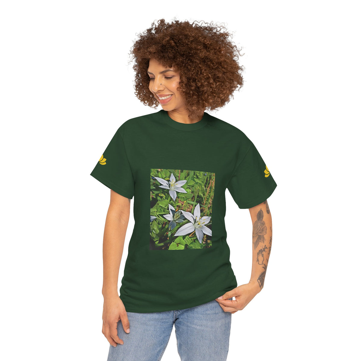 Unisex Heavy Cotton Tee - Poly Art - Flower of Ornithogalum (Variant 1)