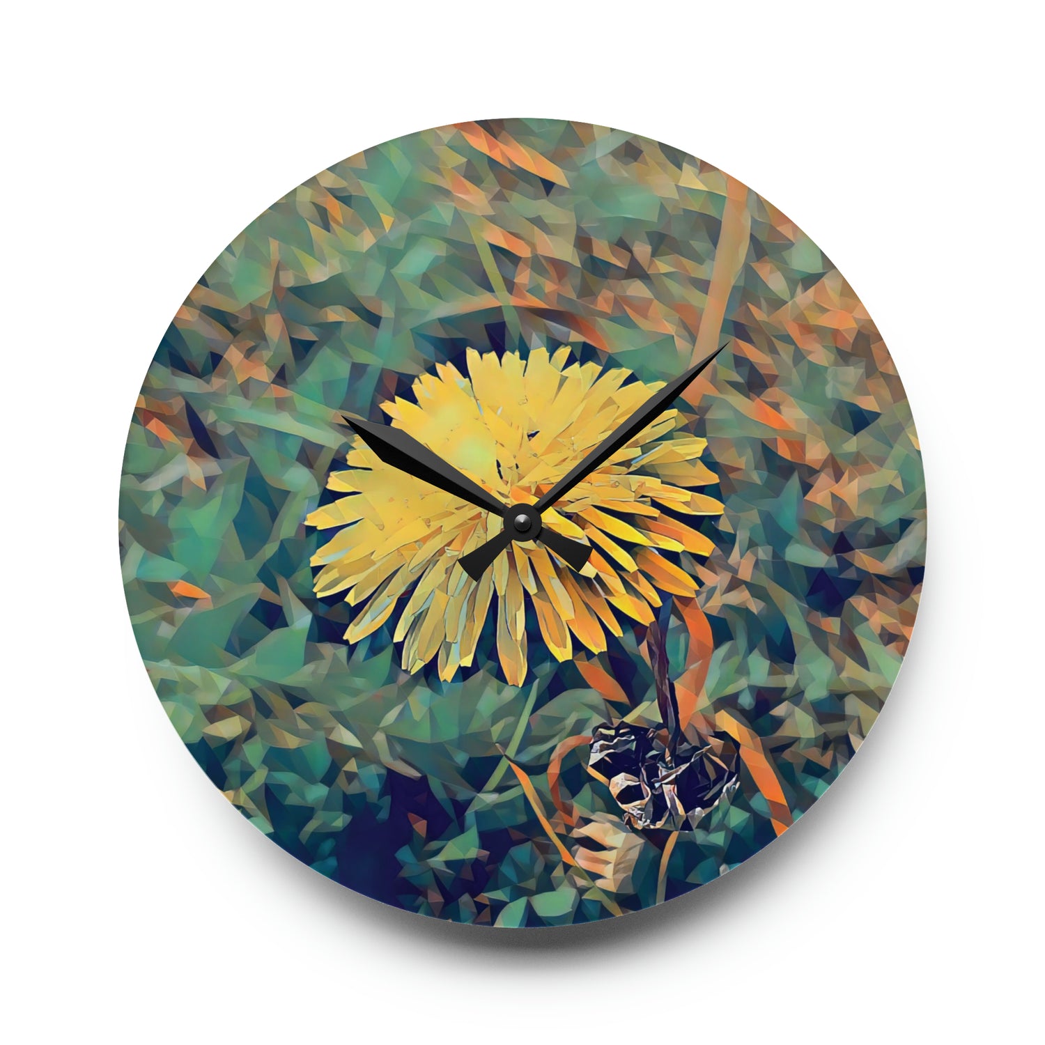 Acrylic Wall Clock - Poly Art - Flower of Dandelion (Variant 1)