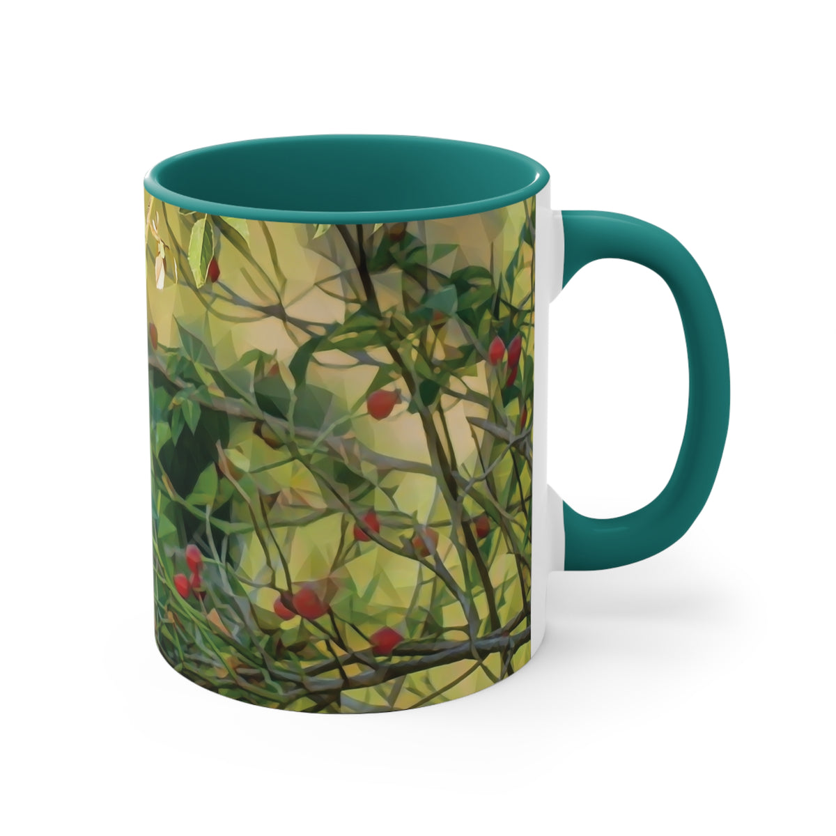 Mug 11oz - Poly Art - Rosehip plant (Variant 2)