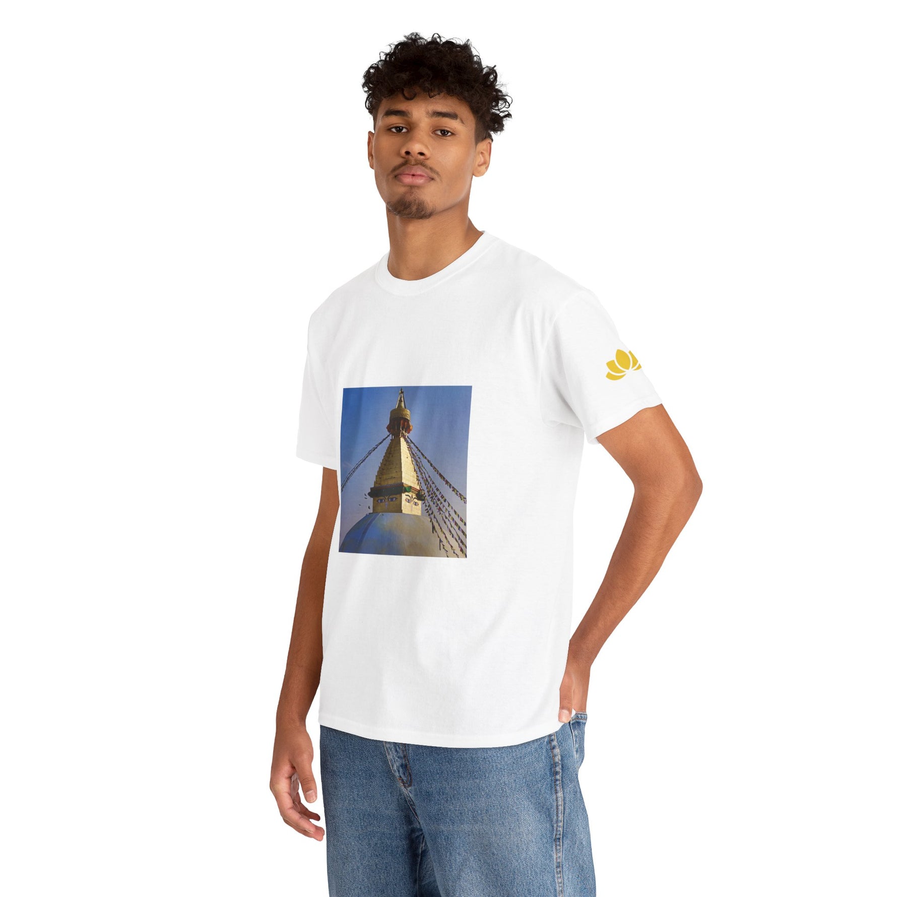 Unisex Heavy Cotton Tee - Nepal, Buddha's Eyes (Variant 6)