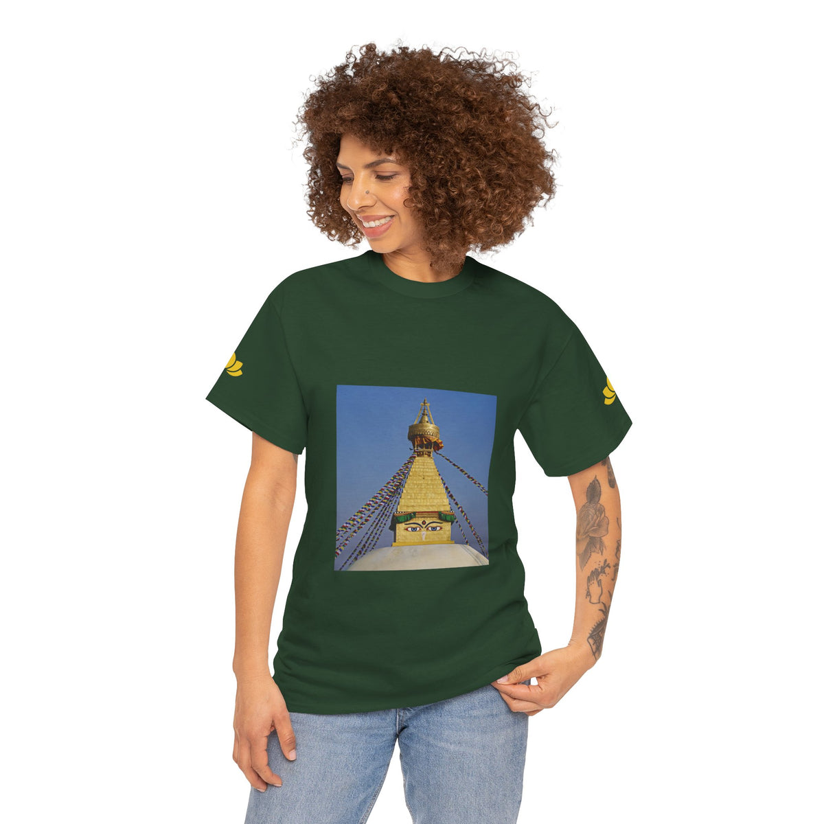 Unisex Heavy Cotton Tee - Nepal, Buddha's Eyes (Variant 3)