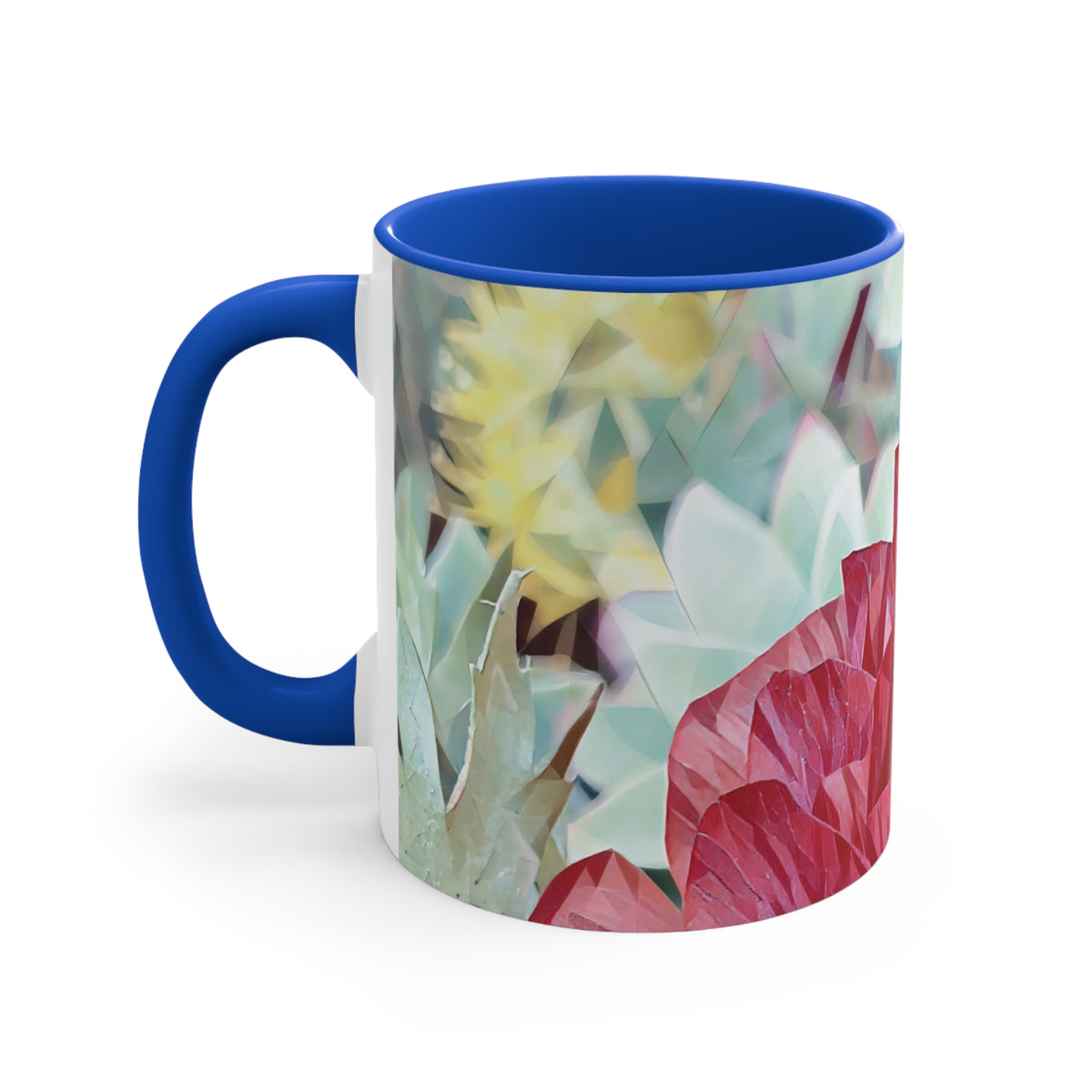 Mug 11oz - Poly Art - Flower of Dahlia in Red (Variant 2)