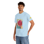 Unisex Heavy Cotton Tee - Poly Art - Flower of Dahlia in Red