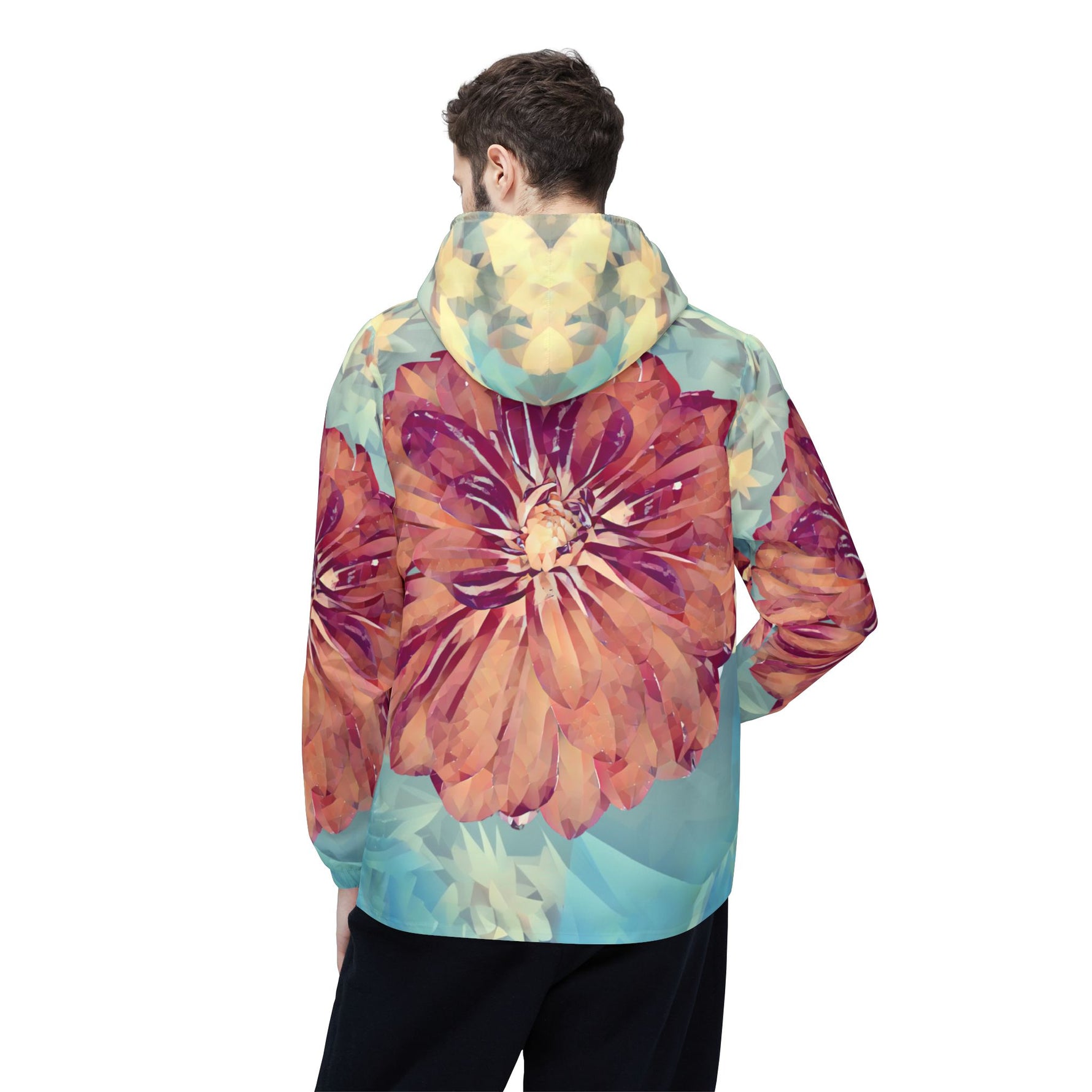 Windbreaker Jacket - Poly Art - Flower of Dahlia (Variant 1)