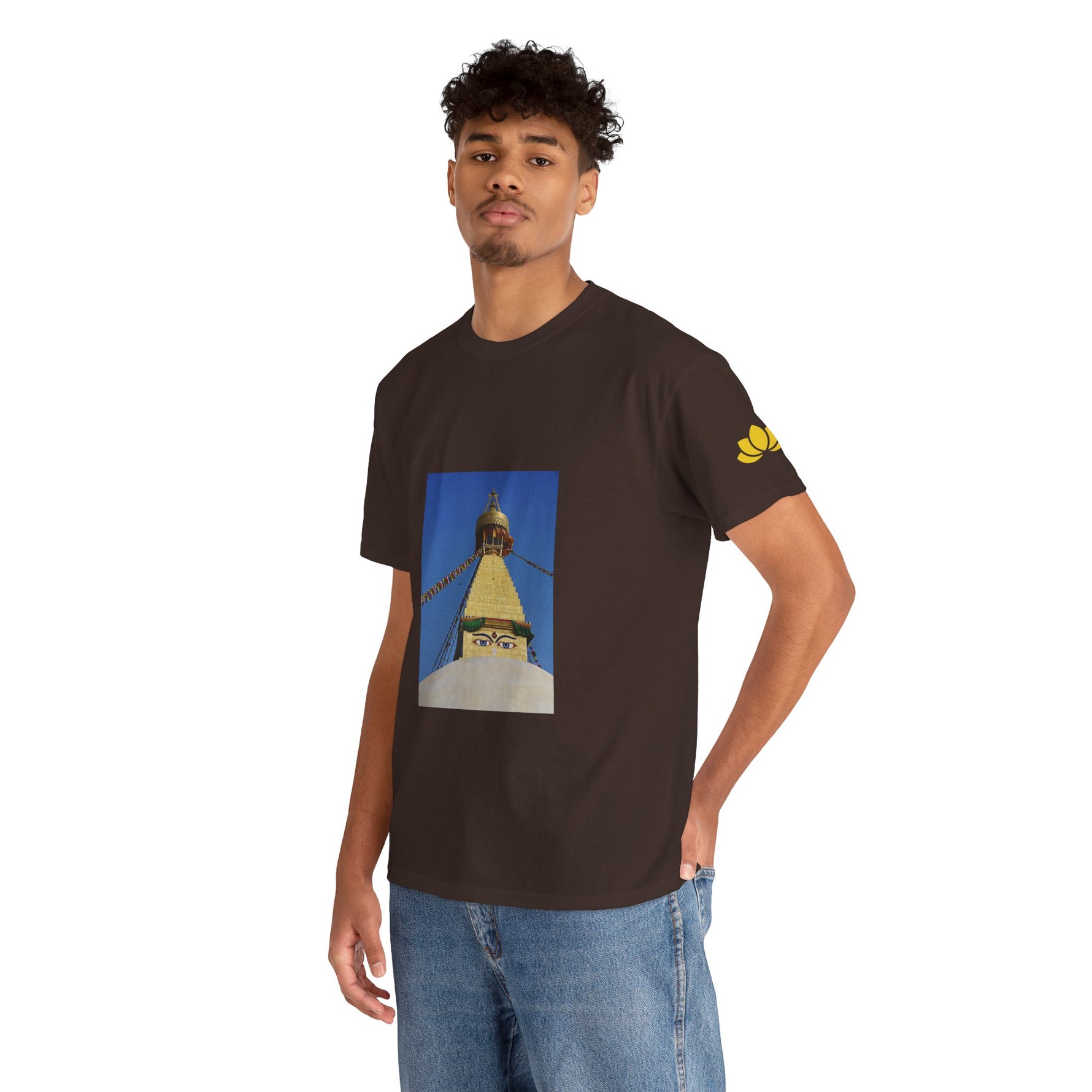 Unisex Heavy Cotton Tee - Nepal, Buddha's Eyes (Variant 1)