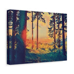 Stretched Matte Canvas - Poly Art - Forest Sunset (Variant 2)