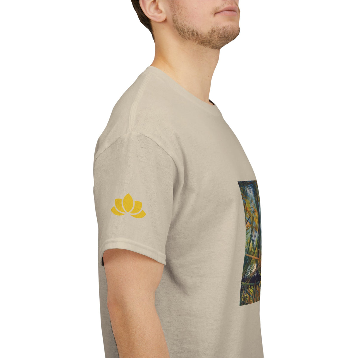 Unisex Heavy Cotton Tee - Poly Art - Fir Pinecone