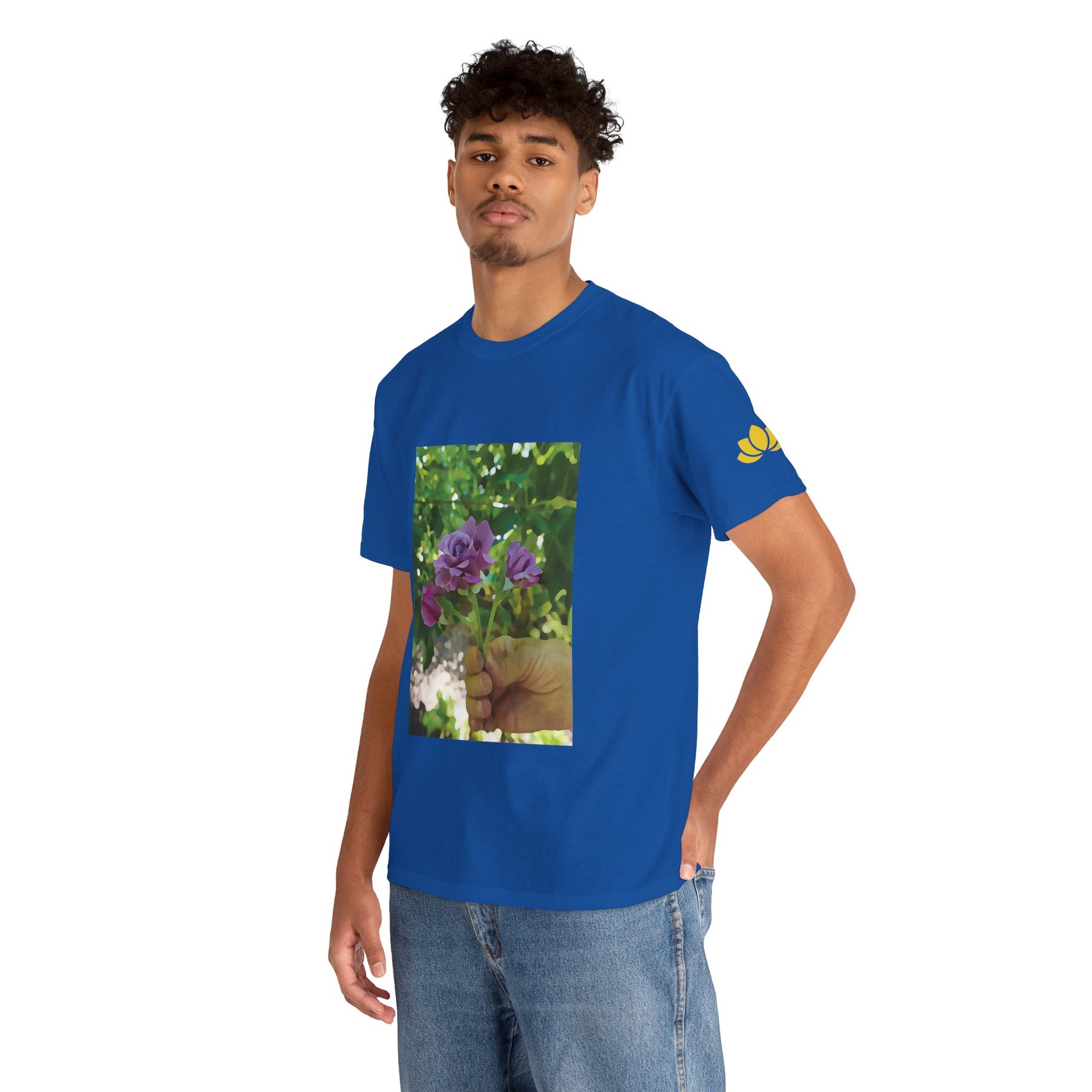 Unisex Heavy Cotton Tee - Flower of Rose, Small Bouquet