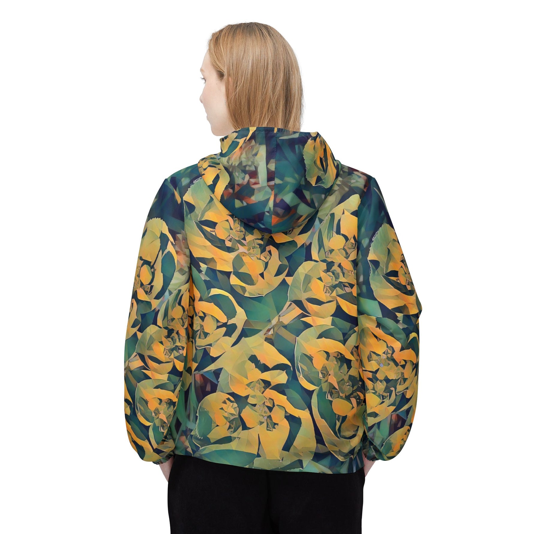 Windbreaker Jacket - Poly Art - Flower of Euphorbia Helioscopia