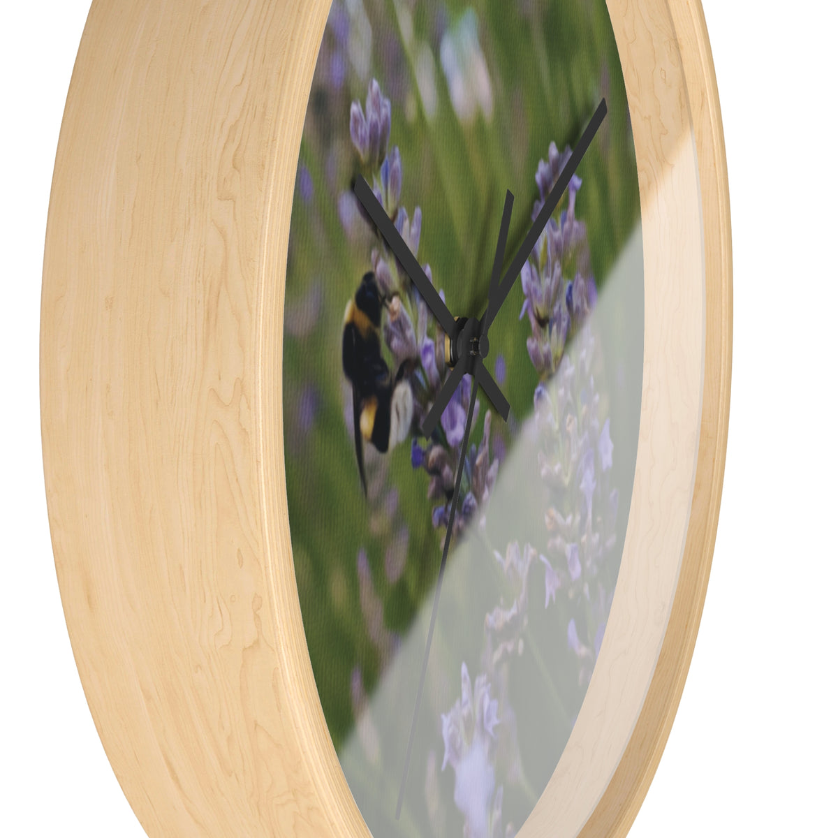 Wall Clock - Flower of Lavender with Bombus Insect (Variant 2)