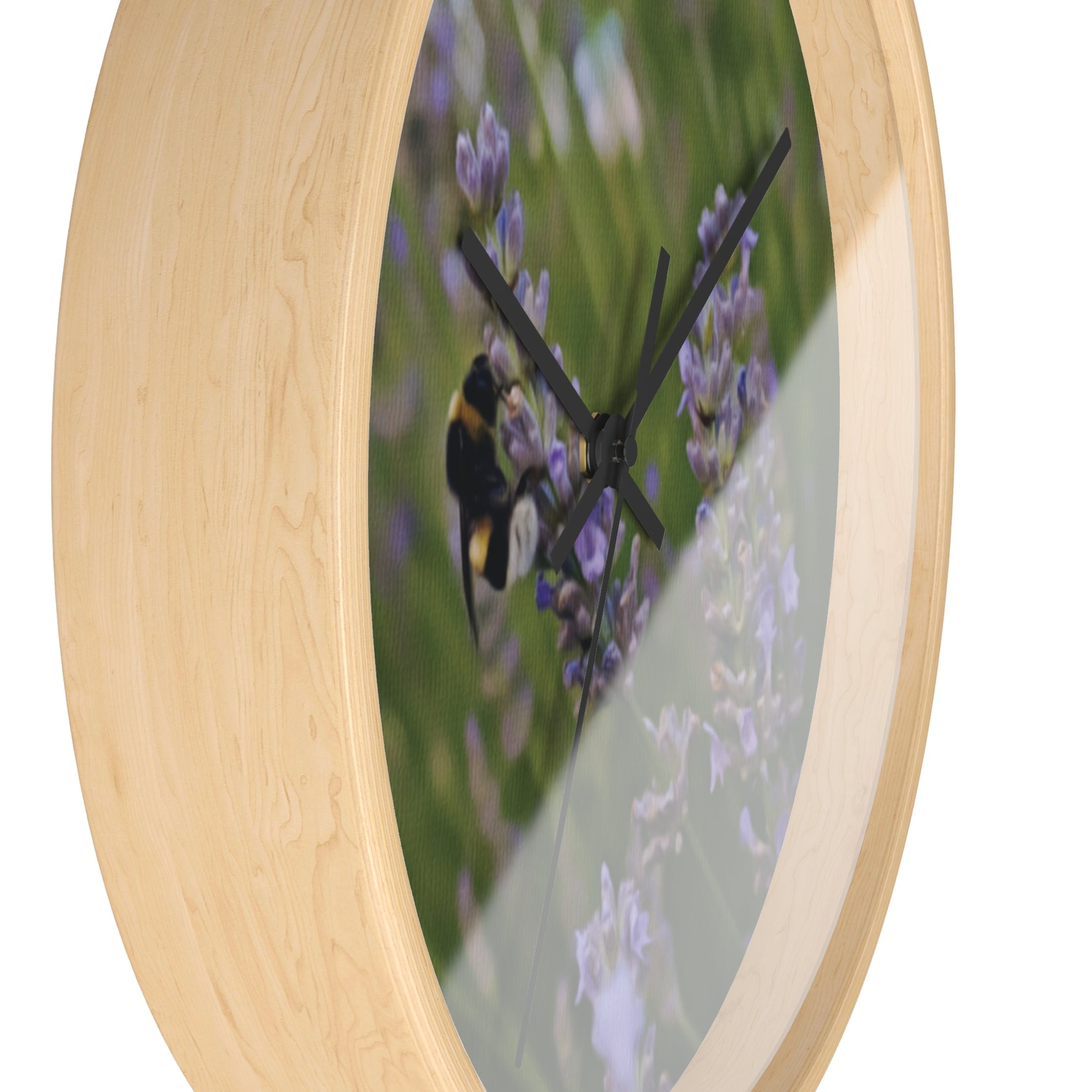 Wall Clock - Flower of Lavender with Bombus Insect (Variant 2)