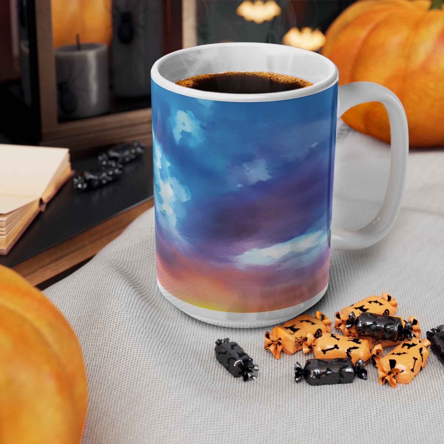 Ceramic White Cup 15oz - Sunset Sky (Variant 2)