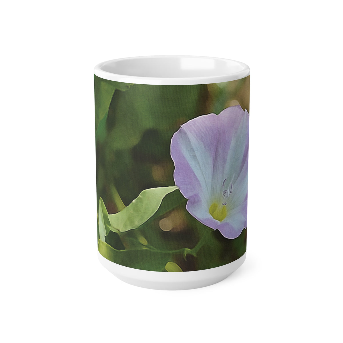 Ceramic White Cup 15oz - Flower of Convolvulus Arvensis/Vilucchio