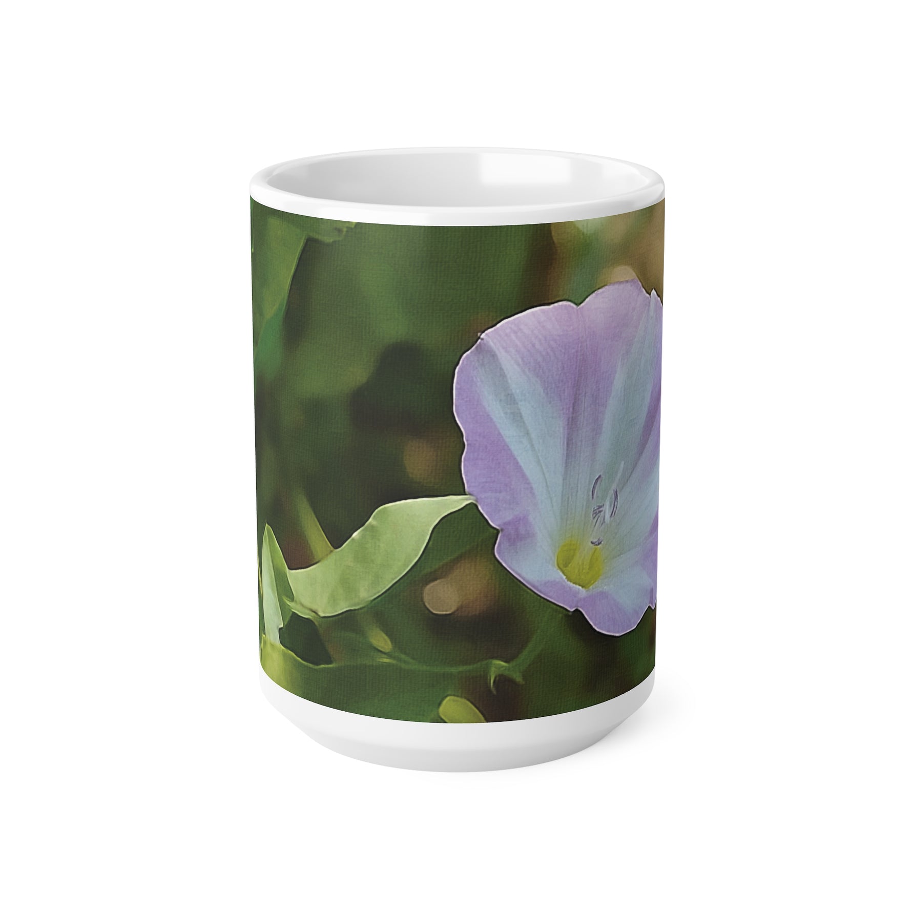 Ceramic White Cup 15oz - Flower of Convolvulus Arvensis/Vilucchio