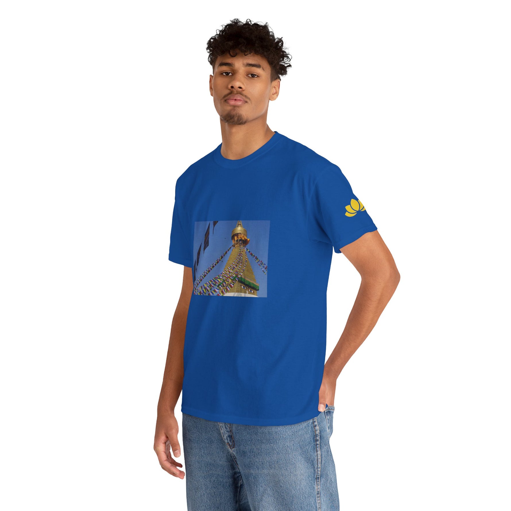 Unisex Heavy Cotton Tee - Nepal, Buddha's Eyes (Variant 2)