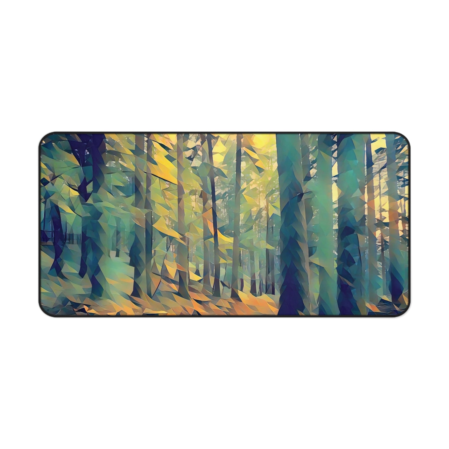 Desk Mat - Poly Art - Forest, a Path (Variant 2)