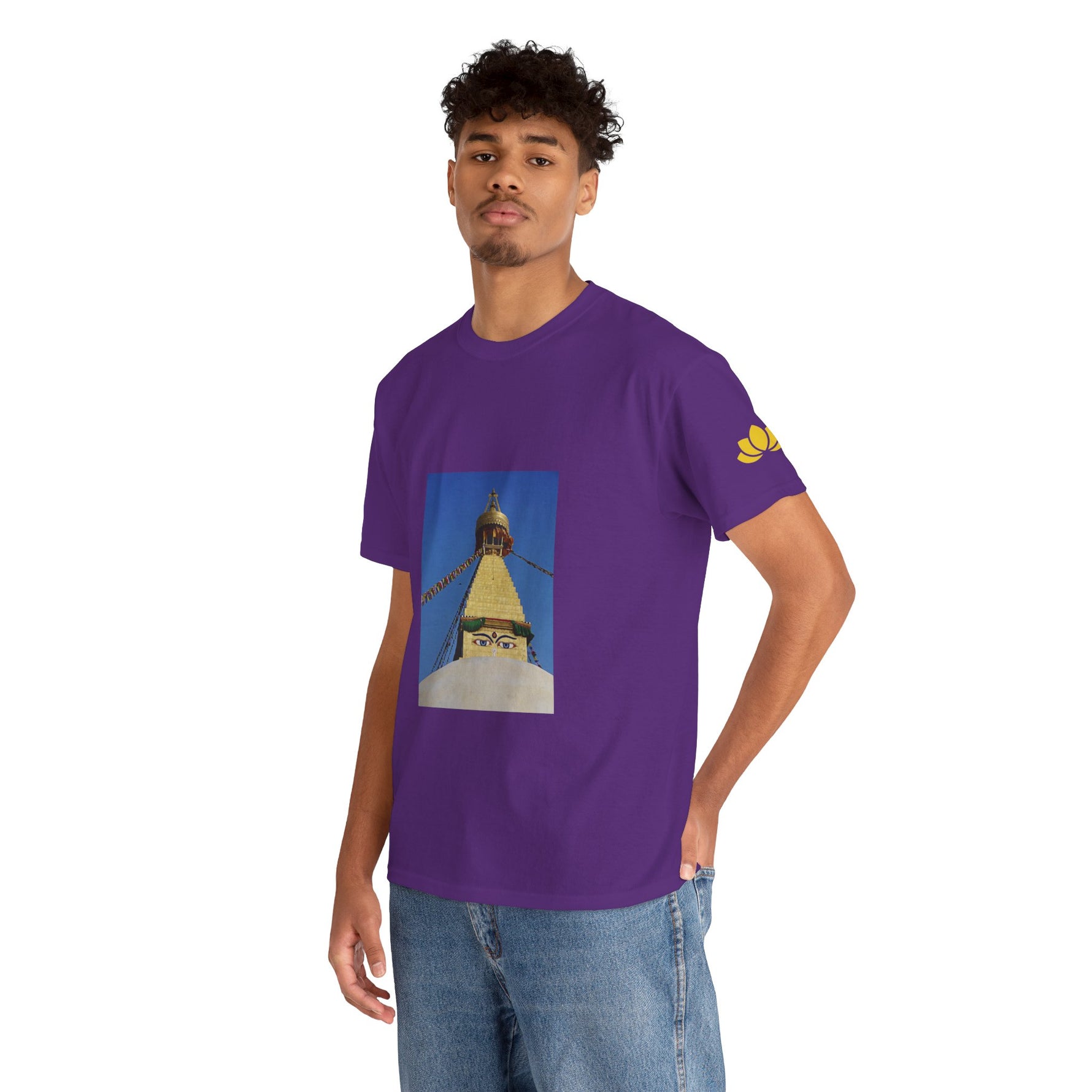 Unisex Heavy Cotton Tee - Nepal, Buddha's Eyes (Variant 1)
